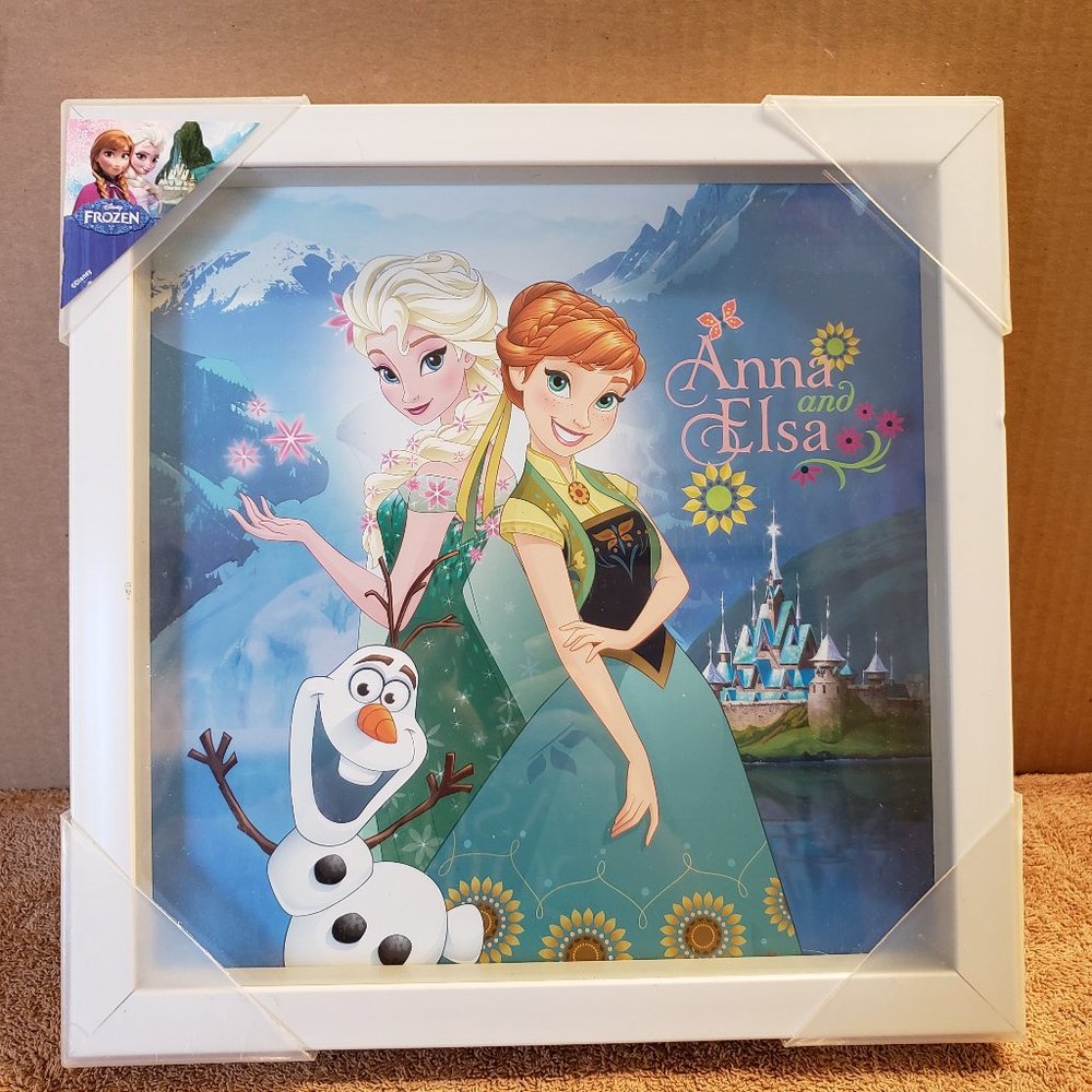 Frozen Elsa Anna Olaf Art Print in Shadow Box